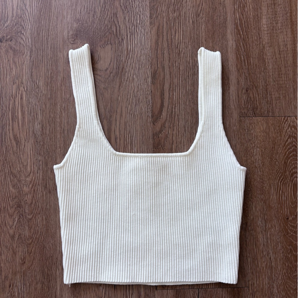 Glassons Ivory Ribbed Knit Tank